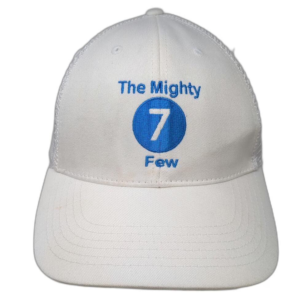 Big Trucker Hat White One Size The Mighty 7 Few Embroidered Snapback Mesh back
